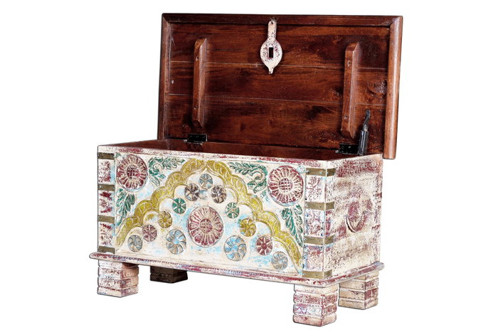 Giner y Colomer Baúl de Madera de Mango Color Nogal 80x45x40 cm